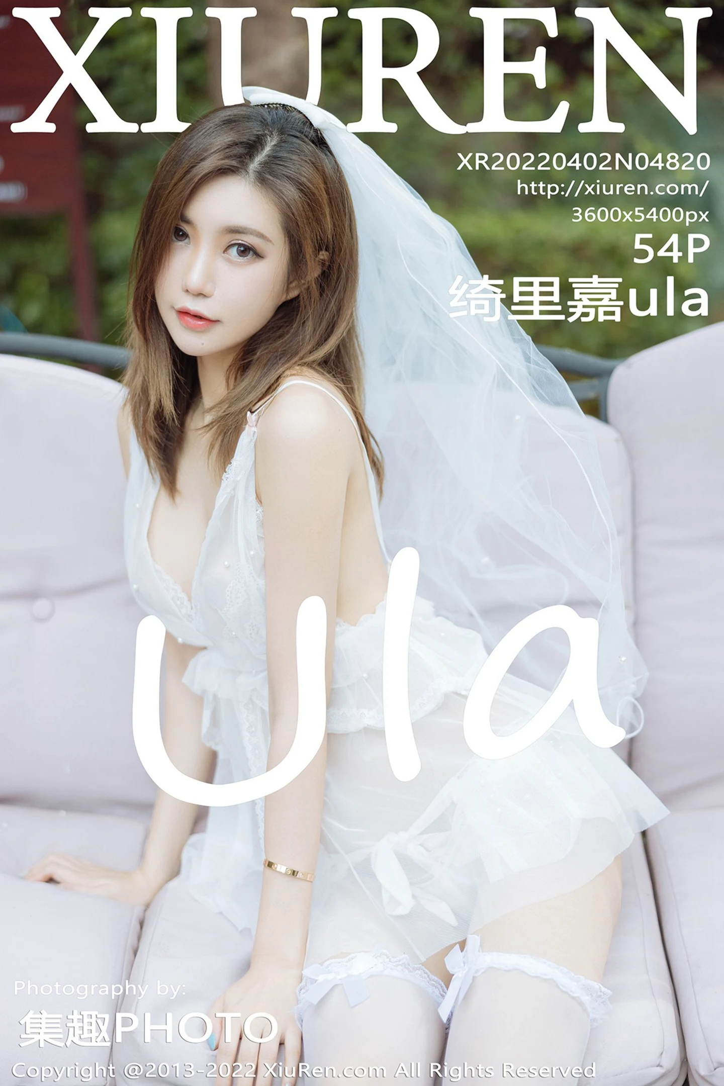 [XiuRen秀人网]VOL.4820 女神绮里嘉ula珠三角旅拍白色薄透婚纱配白色丝袜极致魅惑写真54P-秀人网官方网站